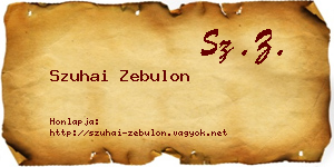 Szuhai Zebulon névjegykártya
